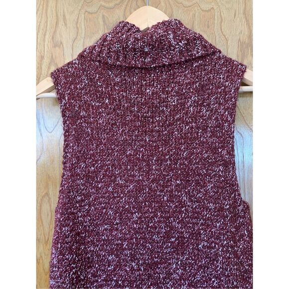 Anthropologie Sleeveless Flowy Turtleneck Tunic Sweater Bordeaux‎ Size S - Picture 7 of 12